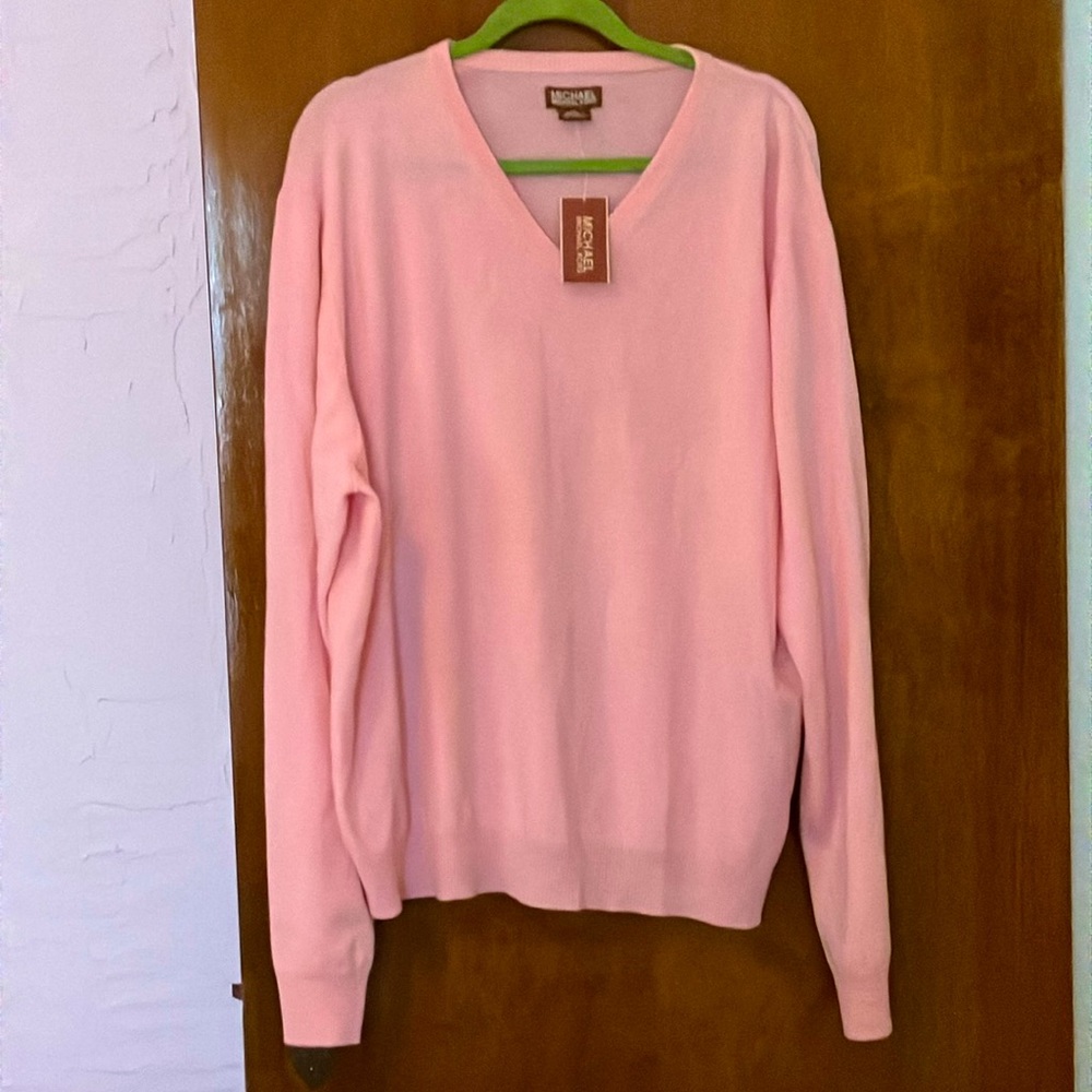NWT Beautiful Men’s Michael Kors Cashmere V-neck Sweater, size XXL